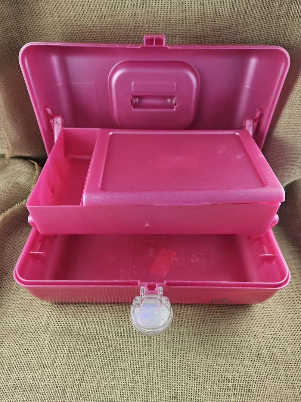 Vintage Caboodles Girl On The Go Makeup Case With Mirror Hot Pink